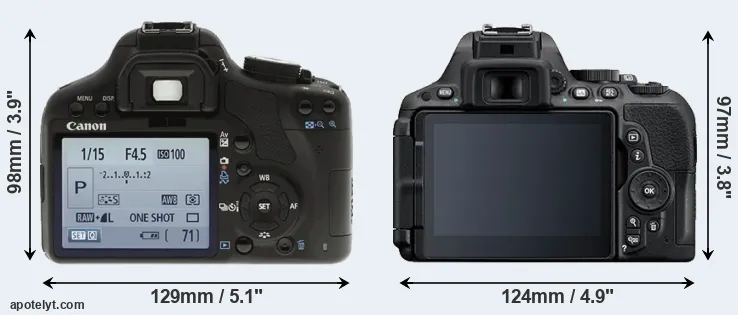 Comparison T1i or D5500 rear