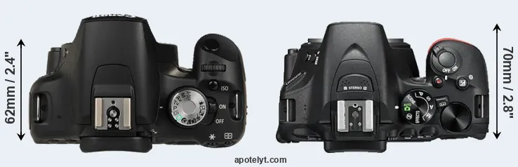Compare T1i versus D5500 top