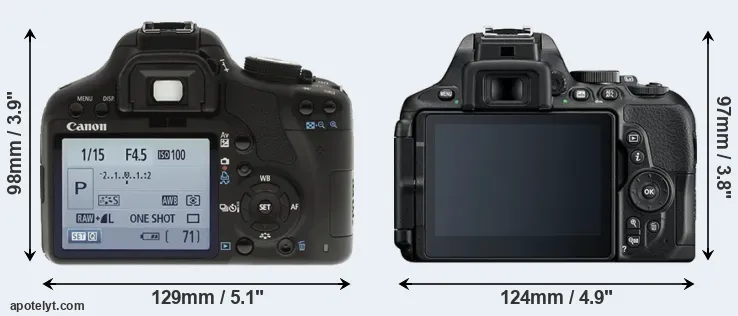 Comparison T1i or D5600 rear