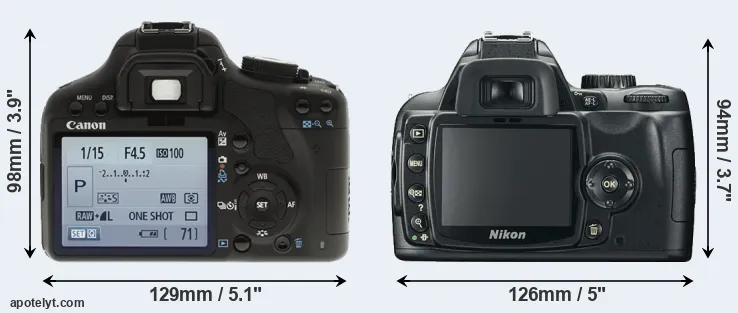 Comparison T1i or D60 rear