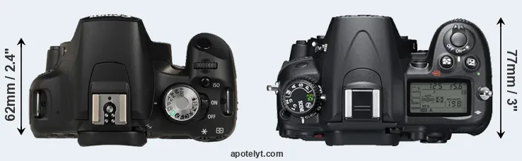 Compare T1i versus D7000 top