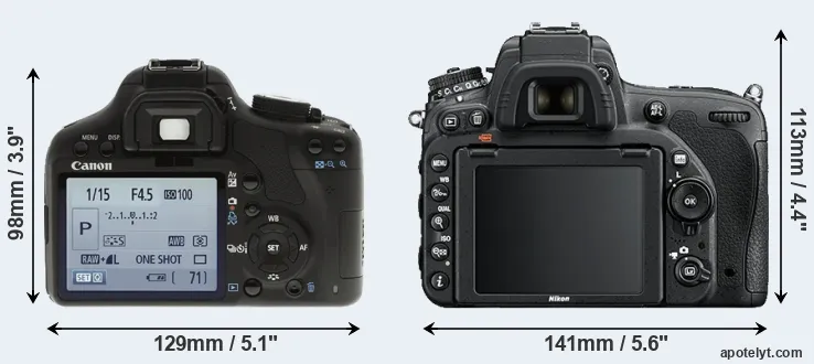 Comparison T1i or D750 rear