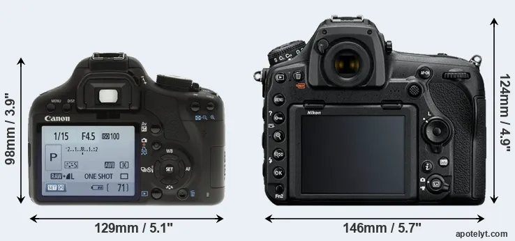 Comparison T1i or D850 rear