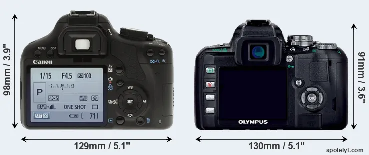 Comparison T1i or E-400 rear