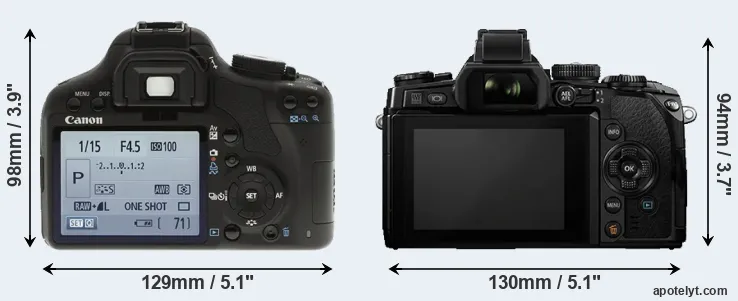 Comparison T1i or E-M1 rear