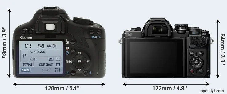 Comparison T1i or E-M10 III rear