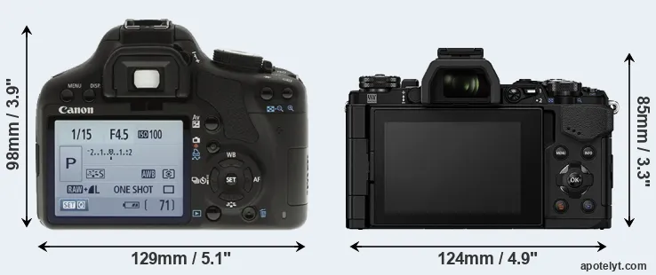 Comparison T1i or E-M5 II rear