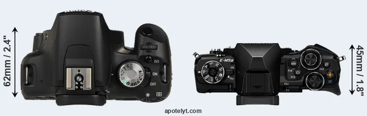 Compare T1i versus E-M5 II top