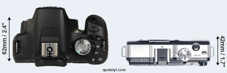 Compare T1i versus E-PL1 top