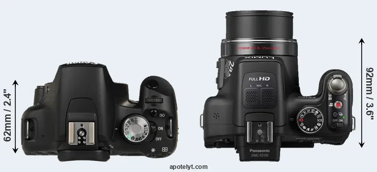 Compare T1i versus FZ150 top