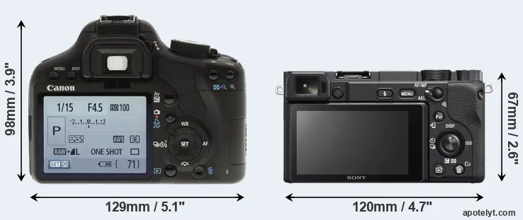 Comparison T1i or A6400 rear
