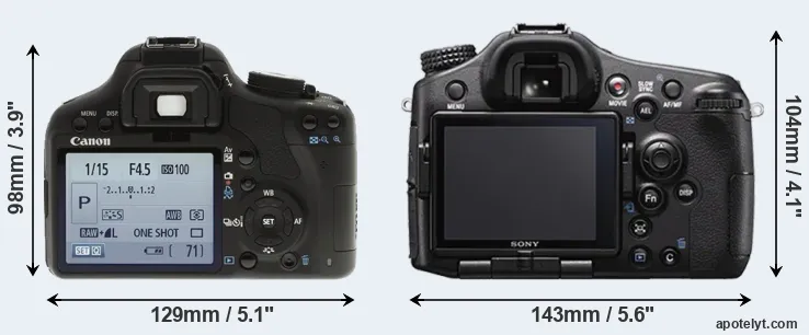 Comparison T1i or A77 II rear