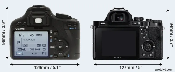 Comparison T1i or A7R rear
