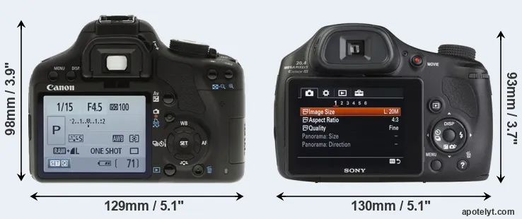 Comparison T1i or HX350 rear