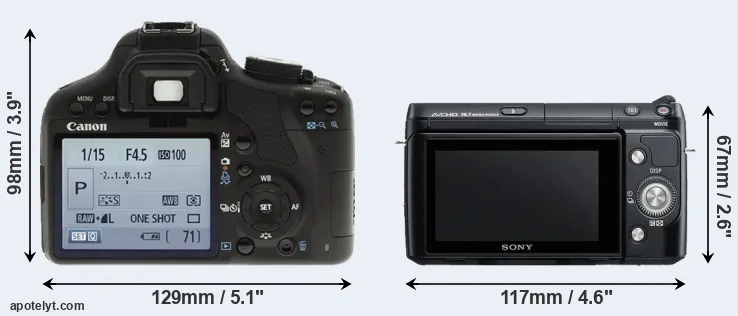 Comparison T1i or NEX-F3 rear