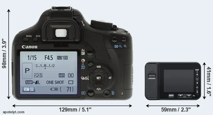 Comparison T1i or RX0 II rear
