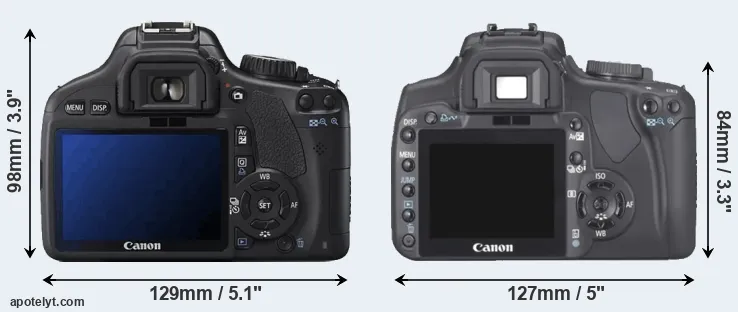 Comparison T2i or XTi rear