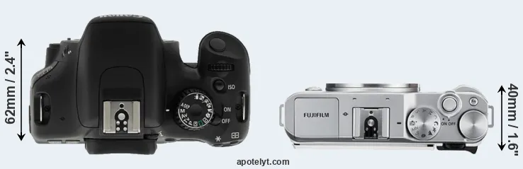 Compare T2i versus X-A3 top