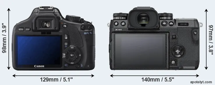 Comparison T2i or X-H1 rear