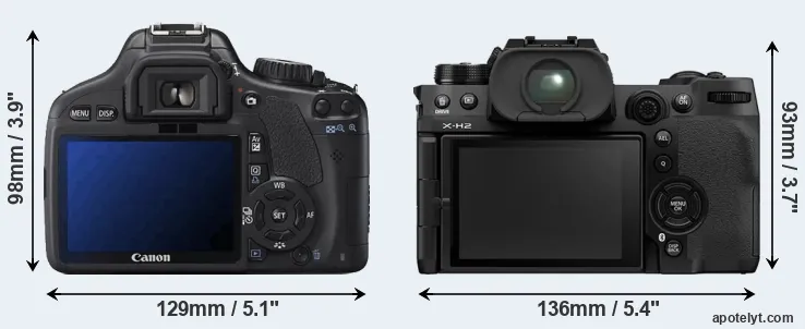 Comparison T2i or X-H2 rear