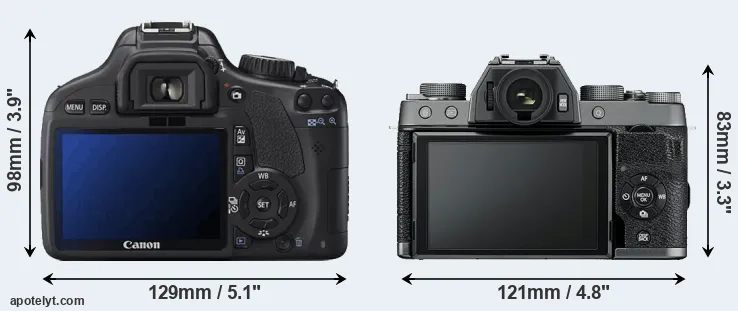 Comparison T2i or X-T100 rear