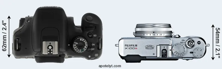 Compare T2i versus X100S top