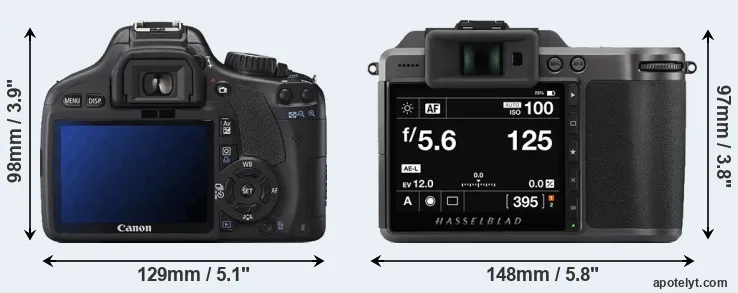 Comparison T2i or X1D II rear
