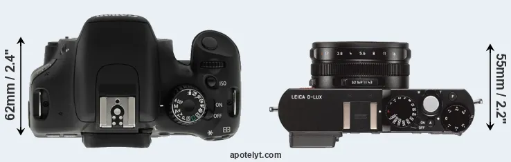 Compare T2i versus D-LUX Typ 109 top