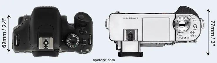 Compare T2i versus Digilux 3 top