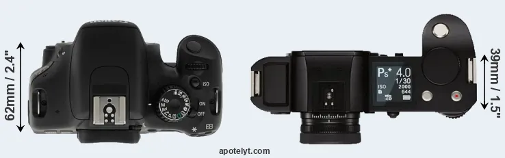 Compare T2i versus Leica SL top