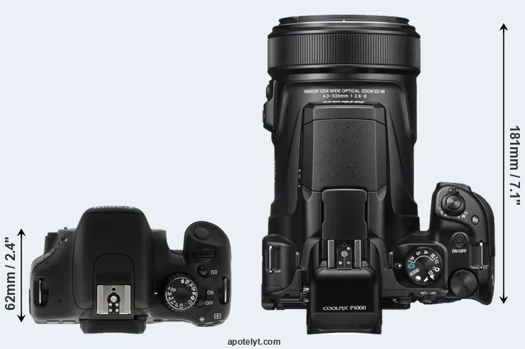 Compare T2i versus P1000 top
