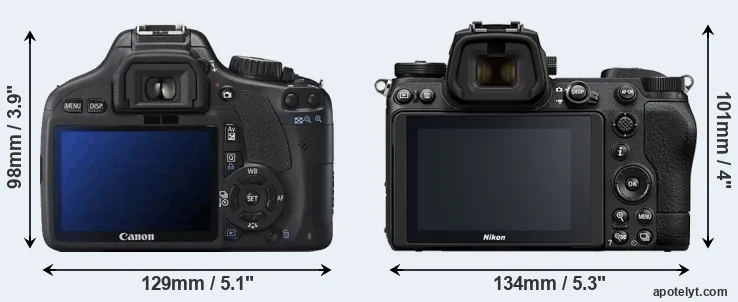 Comparison T2i or Z6 II rear