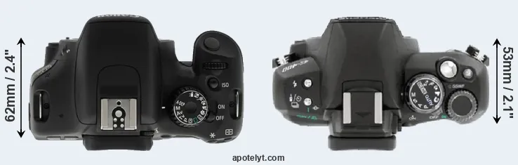 Compare T2i versus E-400 top