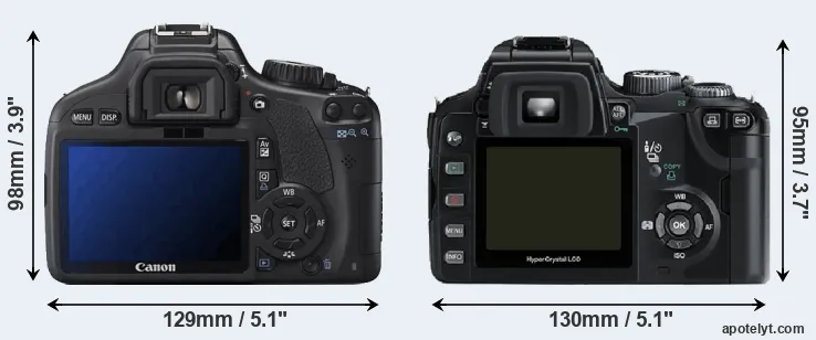 Comparison T2i or E-500 rear