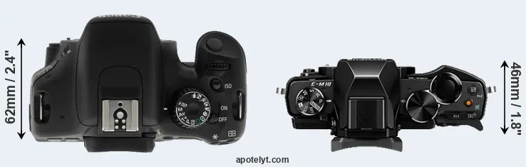 Compare T2i versus E-M10 top
