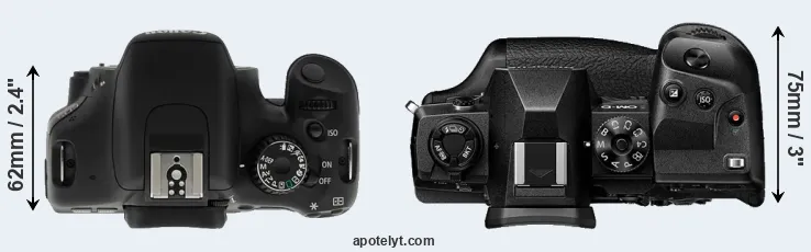 Compare T2i versus E-M1X top