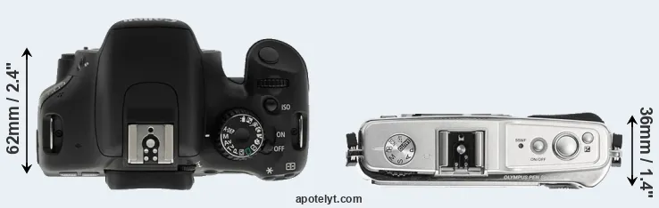 Compare T2i versus E-P1 top