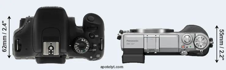 Compare T2i versus GX7 top