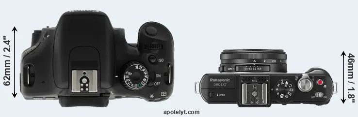 Compare T2i versus LX7 top