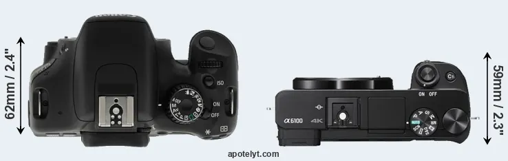 Compare T2i versus A6100 top