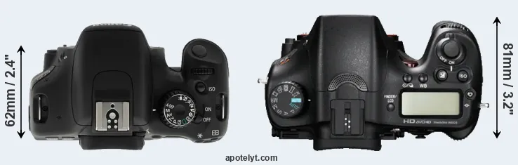 Compare T2i versus A77 top