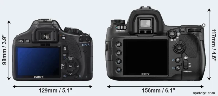 Comparison T2i or A850 rear