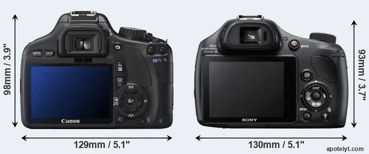 Comparison T2i or HX400V rear