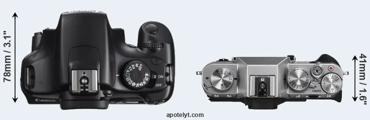 Compare T3 versus X-T10 top