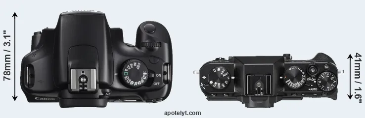 Compare T3 versus X-T20 top