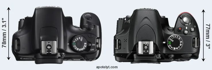 Compare T3 versus D3200 top