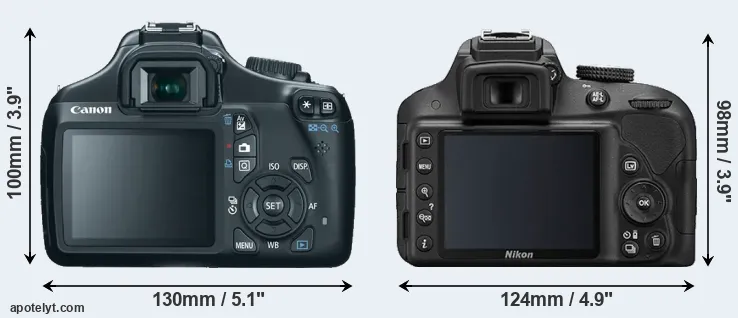 Comparison T3 or D3300 rear