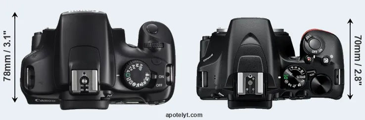 Compare T3 versus D3500 top