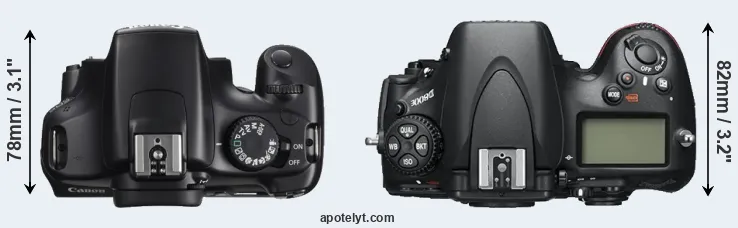 Compare T3 versus D800E top