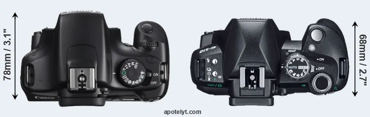 Compare T3 versus E-510 top